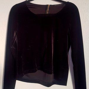 Black Velvet Long Sleeve Shirt